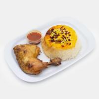 زرشک پلو با مرغ سرخ کرده