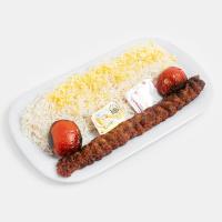 چلو کباب کوبیده زعفرانی