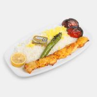 چلو جوجه کباب معمولی یک سیخ