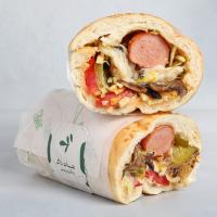 ساندویچ هات داگ با قارچ و پنیر