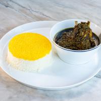 کته خورشت قورمه سبزی