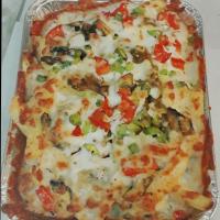 سیب زمینی سرخ کرده با قارچ و پنیر پیتزا