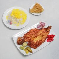 چلو ماهی قزل آلا سرخ شده