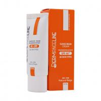 ضد افتاب کرم پودری درم انجلین بژ طبیعی مناسب پوست چرب spf 40 30 میلی لیتر