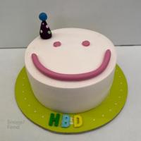 کیک خامه ای صورتی ایموجی لبخند