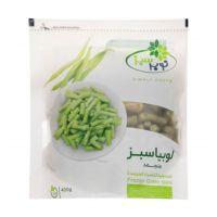 لوبیا سبز سرخ شده با سس گوجه فرنگی و پیاز داغ