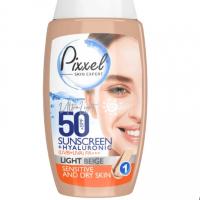 کرم ضد آفتاب بژ روشن مناسب پوست چرب و جوش دار و مختلط پیکسل 50 میلی لیتر