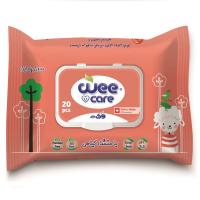 دستمال مرطوب کودک (وی کر) حاوی روغن بادام 20 عددی