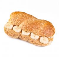 لقمه بادام زمینی موز ( نان سیمیت مخصوص )