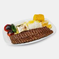 چلو کباب کوبیده برنج ایرانی (دو سیخ)