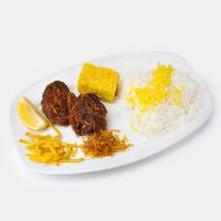 چلو ماهیچه گوساله با برنج ایرانی