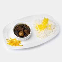 چلو خورشت قورمه سبزی مخصوص برنج ایرانی