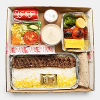 پک طلایی کباب کوبیده یک سیخ