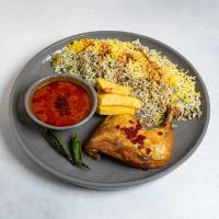 باقالی پلو با مرغ سرخ شده