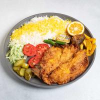 چلو ماهی قزل آلا سرخ شده