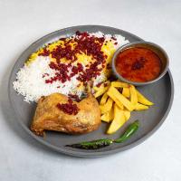 زرشک پلو با مرع سرخ کرده مخصوص