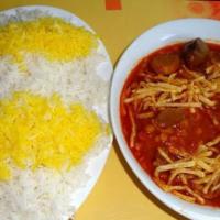 چلو خورشت قیمه سیب زمینی