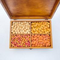 جعبه چوبی کادویی آجیل 500 گرم