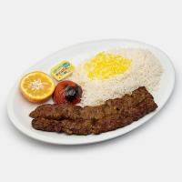 چلو کباب کوبیده (دو سیخ)