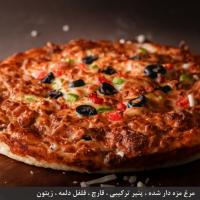 پیتزا مرغ و قارچ (آمریکایی)