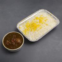 چلو خورشت قرمه سبزی اقتصادی