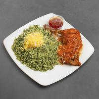 شوید پلو با مرغ سس پز ( ران)