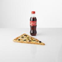 پیتزا چیکن آلفردو اسلایسی + نوشابه بطری کوکا