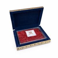 زعفران با ظرف چوبی خاتم اصفهان