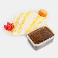 چلو خورشت قورمه سبزی مخصوص