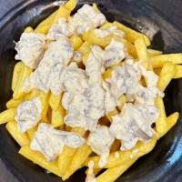 سیب زمینی با سس قارچ و خامه