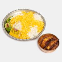 چلو خورشت قیمه بادمجان اقتصادی