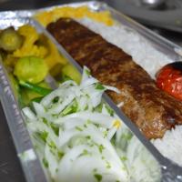 چلو کباب برگ گوسفندی برنج ایرانی