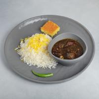 چلو خورشت قورمه سبزی