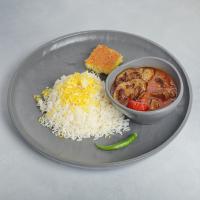چلو خورشت قیمه بادمجان