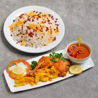 زرشک پلو با ران مرغ