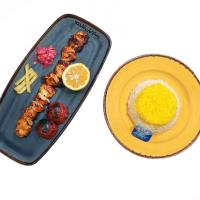 چلو جوجه کباب زعفرانی (ران)