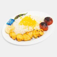 چلو جوجه کباب زعفرانی معمولی (200 گرمی)