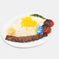 چلو کباب کوبیده معمولی یک سیخ