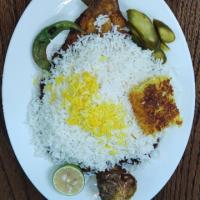 چلو ماهی قزل آلا سرخ شده