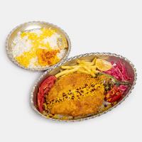 چلو ماهی قزل آلا سرخ شده