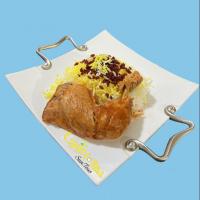 زرشک پلو با مرغ سس پز (ران)