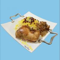 زرشک پلو مرغ سرخ شده