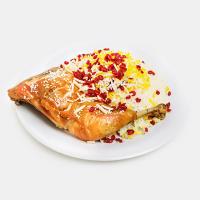 زرشک پلو با مرغ (ران سرخ شده)