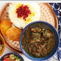 چلو خورشت قورمه سبزی