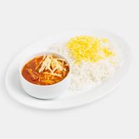 چلو خورشت قیمه سیب زمینی