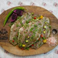 فیله ماهی تیلاپیلا سبزیجات (سبزیجات خرد شده و سیر)