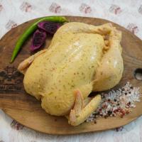 مرغ شکم پر با سس سیر و کره