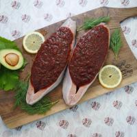 ماهی شیر با استخوان پاپریکا دودی(بادمجان کبابی و پاپریکا)