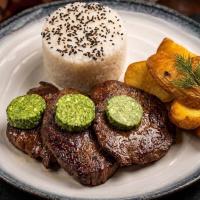 استیک فیله گوساله با سس کره و واسابی