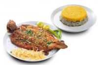 شوید پلو با ماهی قزل آلا سوخاری